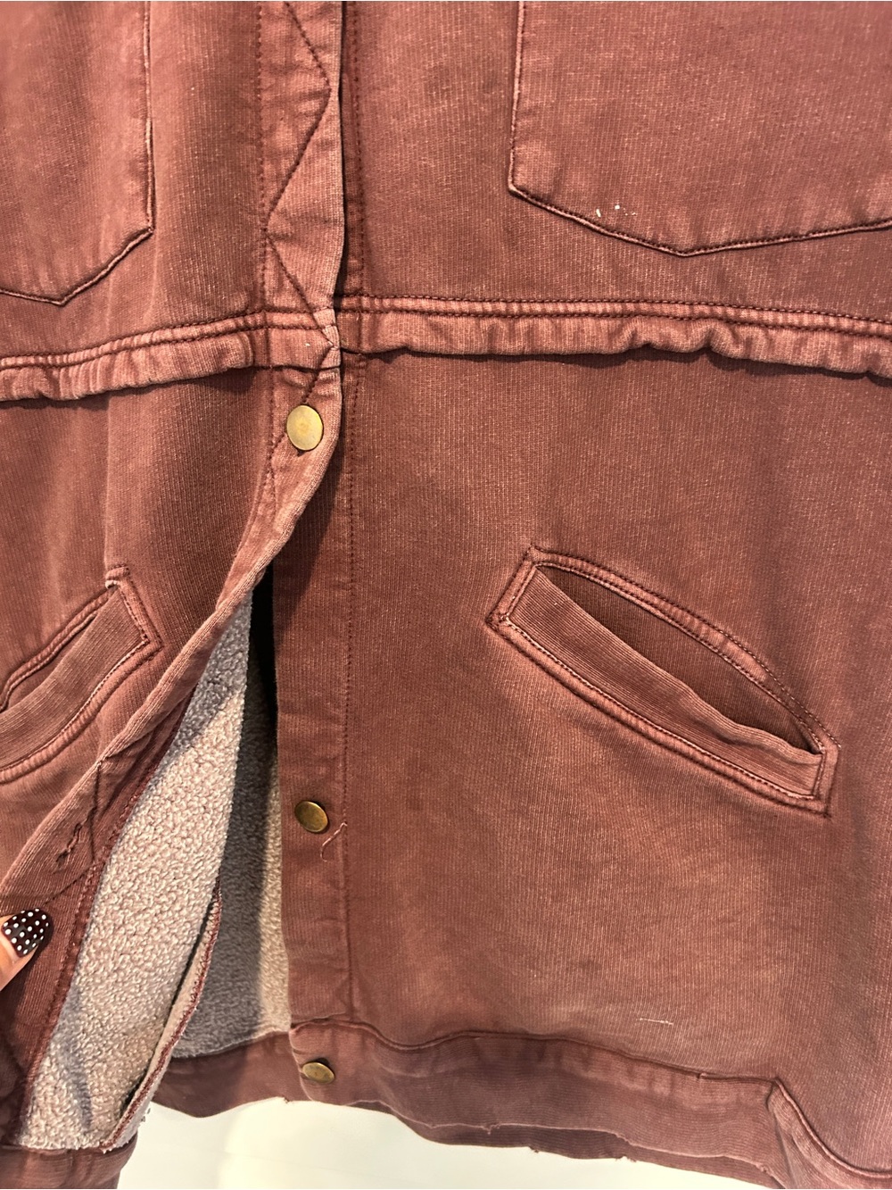 Free People Dawson Chore Jacket in Washed Chocolate Brown Size Medium - Picture 5 of 13